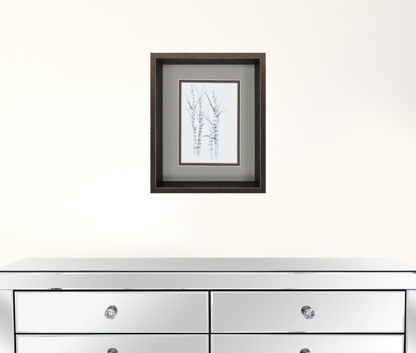 10" X 12" Brushed Silver Frame Aquarelle Birches (Set Of 2)