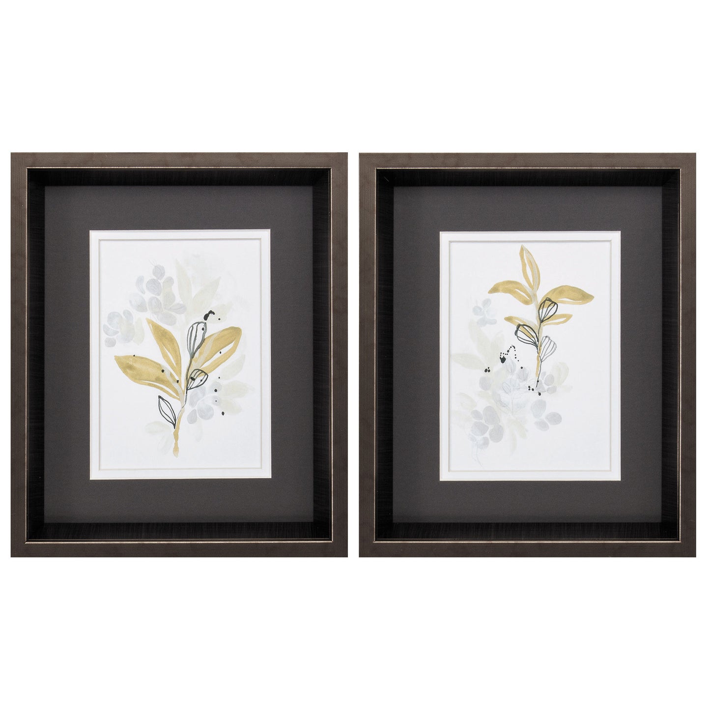 10" X 12" Brushed Silver Frame Minimalist Garden (Set Of 2)