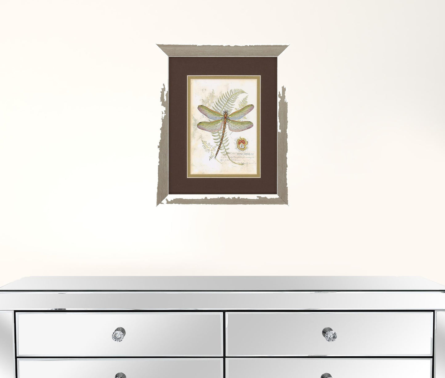 11" X 13" Brushed Silver Frame Dragonfly (Set Of 2)