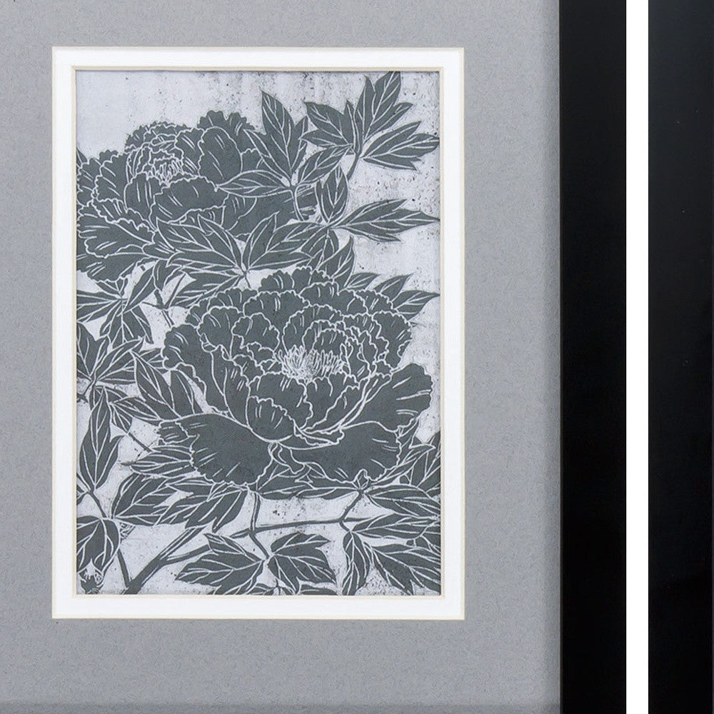 9" X 11" Silver Frame Blooming Peony (Set Of 2)