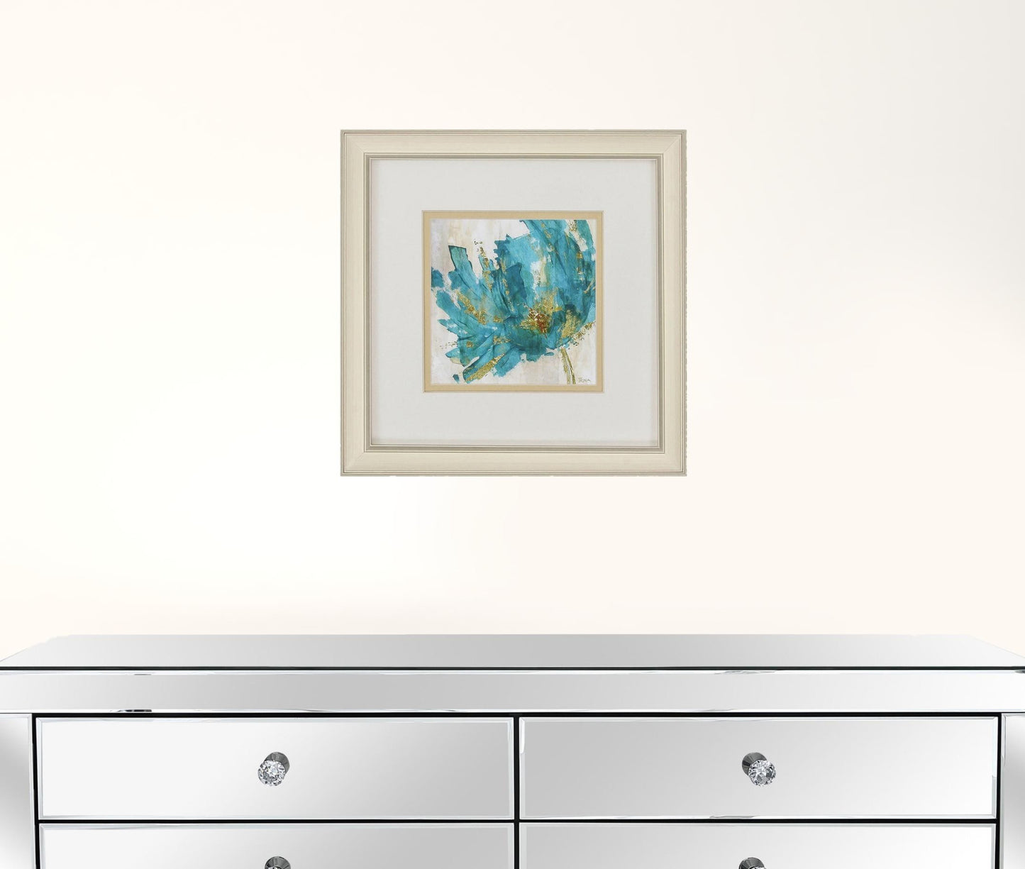 12" X 12" Champagne Gold Color Frame Blue Infusion (Set Of 2)