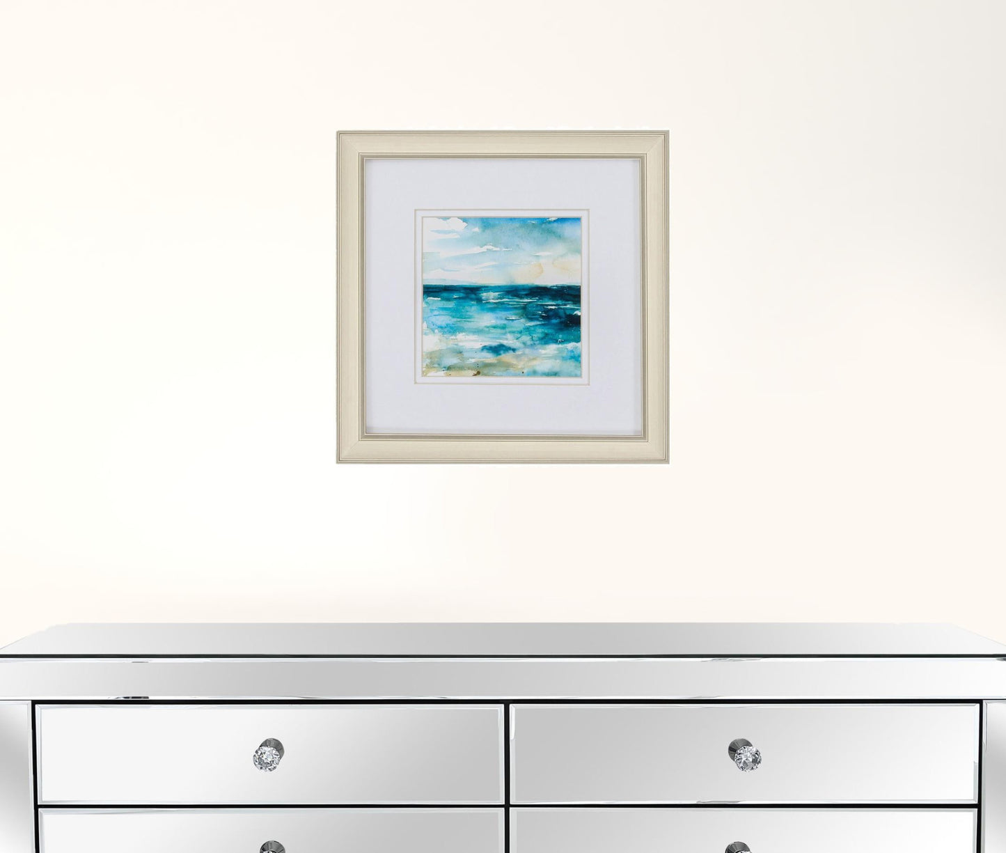 12" X 12" Champagne Gold Color Frame  Ocean Break (Set Of 2)