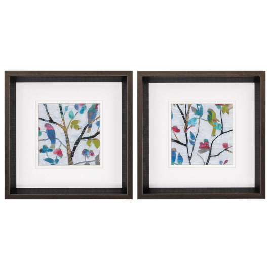 12" X 12" Brushed Silver Frame Woodland Story (Set Of 2)