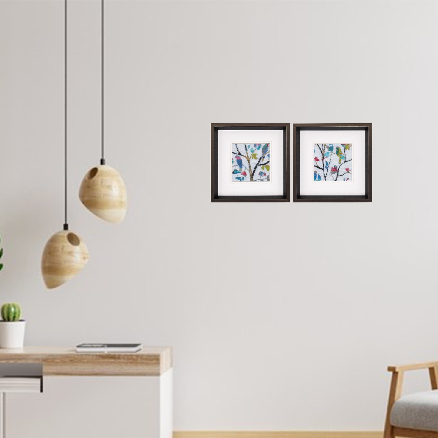 12" X 12" Brushed Silver Frame Woodland Story (Set Of 2)