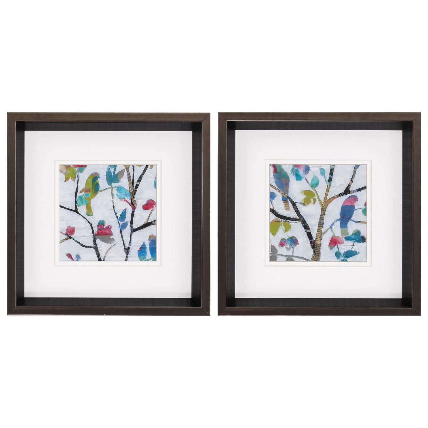 12" X 12" Brushed Silver Frame Woodland Story (Set Of 2)