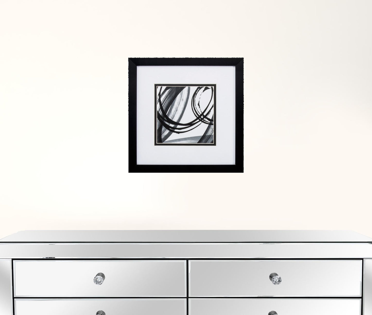 11" X 11" Silver Frame Black Rings (Set Of 2)