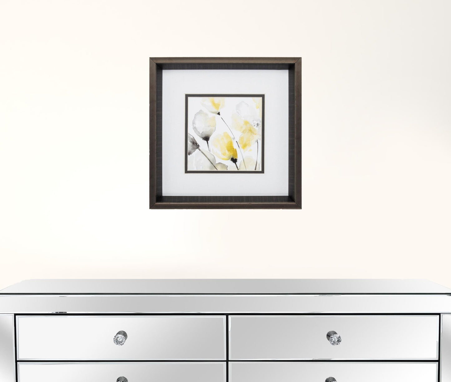 12" X 12" Brushed Silver Frame Natural Abstract (Set Of 2)