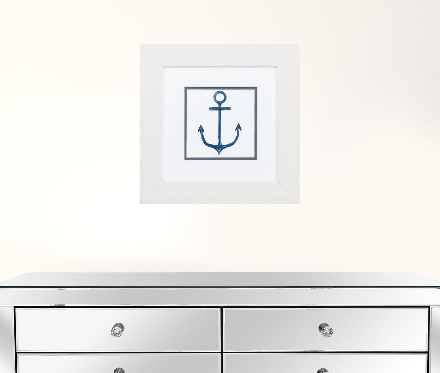 13" X 13" White Frame Sailing Set Of 2