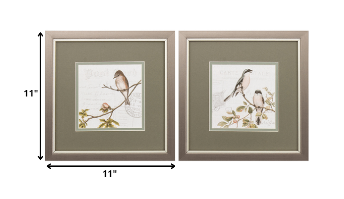 11" X 11" Metallic Bronze Frame Summer Song (Set Of 2)
