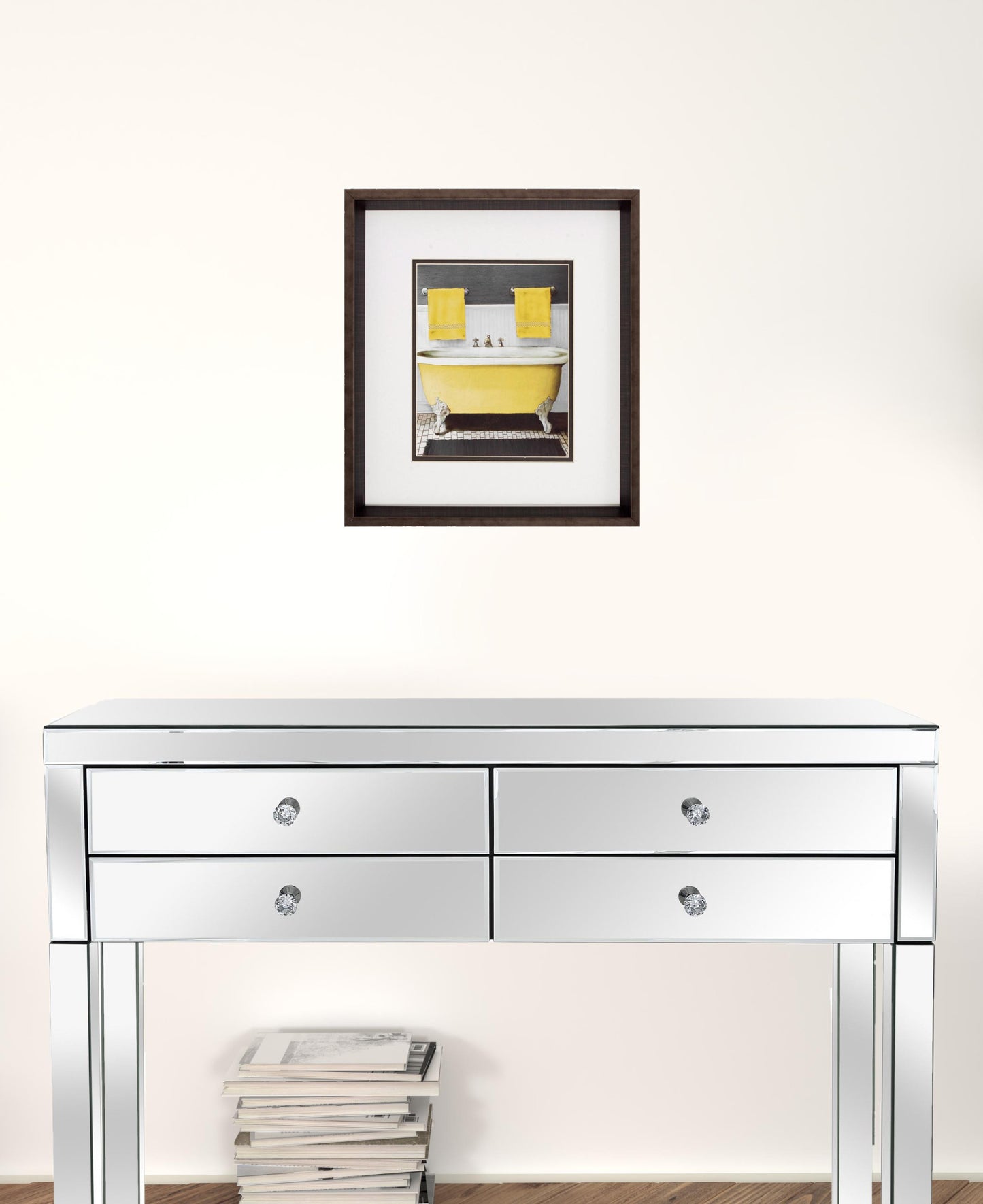 15" X 17" Brushed Silver Frame Citron Bath (Set Of 2)