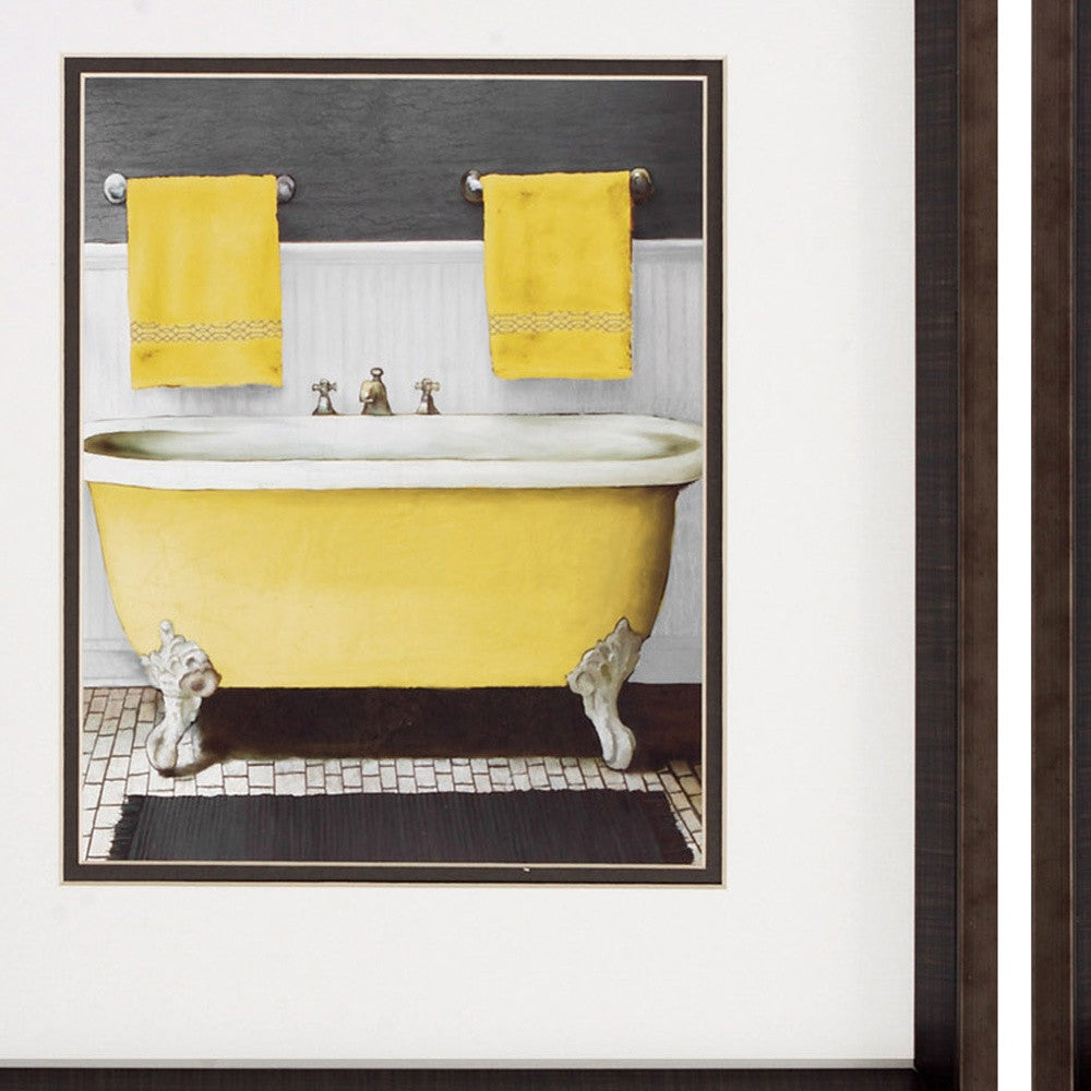 15" X 17" Brushed Silver Frame Citron Bath (Set Of 2)