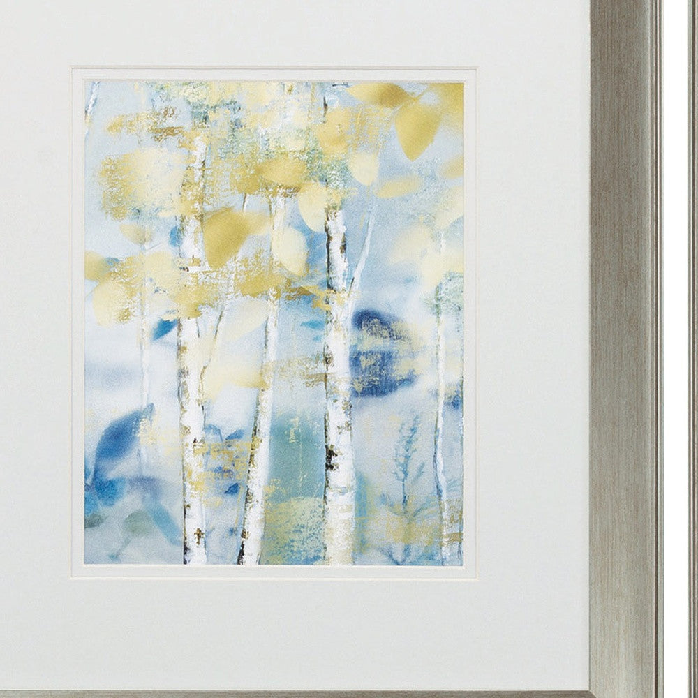 16" X 18" Brushed Silver Frame Gilded Forest Detail (Set Of 2)