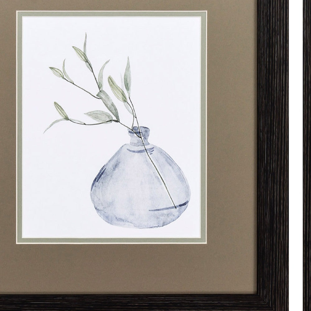 15" X 17" Distressed Black Frame Misty (Set Of 2)