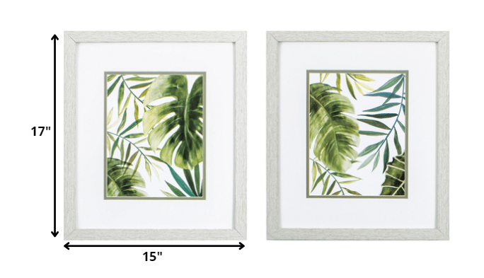 15" X 17" Off-White Frame Tropical Mix (Set Of 2)