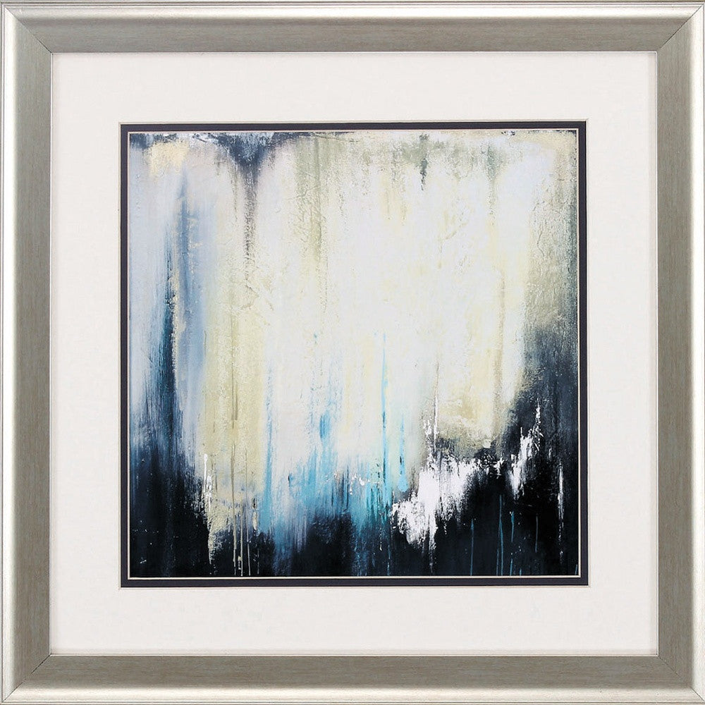 19" X 19" Brushed Silver Frame Blue Illusion (Set Of 2)