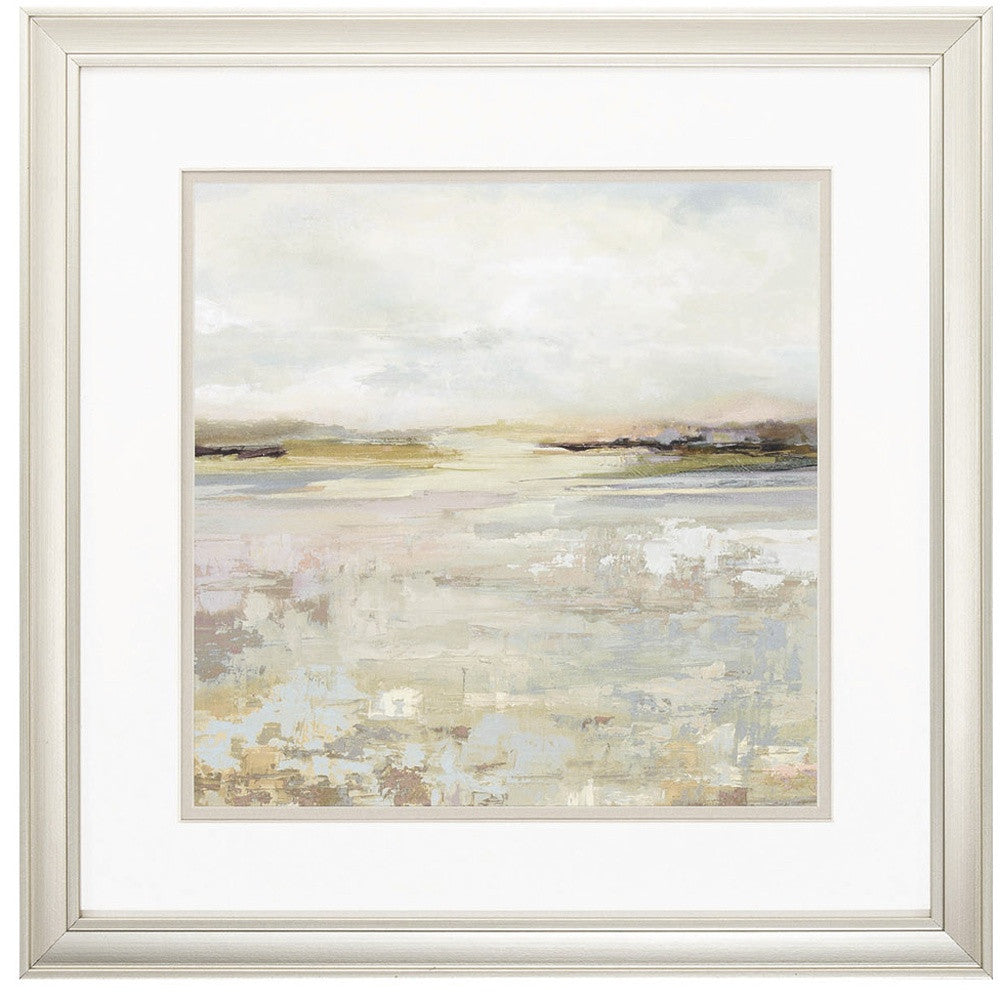 18" X 18" Champagne Gold Color Frame Sunset (Set Of 2)