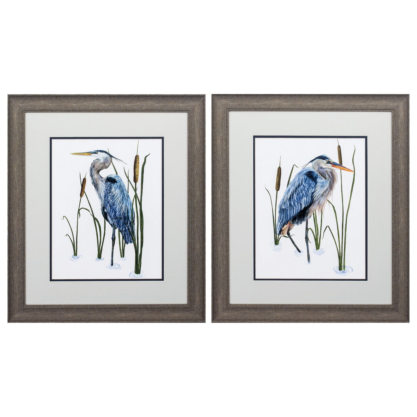 19" X 22" Distressed Wood Toned Frame Beside The Lake (Set Of 2)