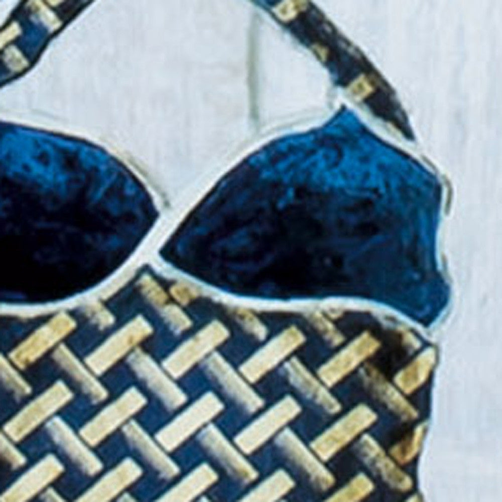 13" X 25" Matte White Frame Vintage Bathing Suit (Set Of 2)