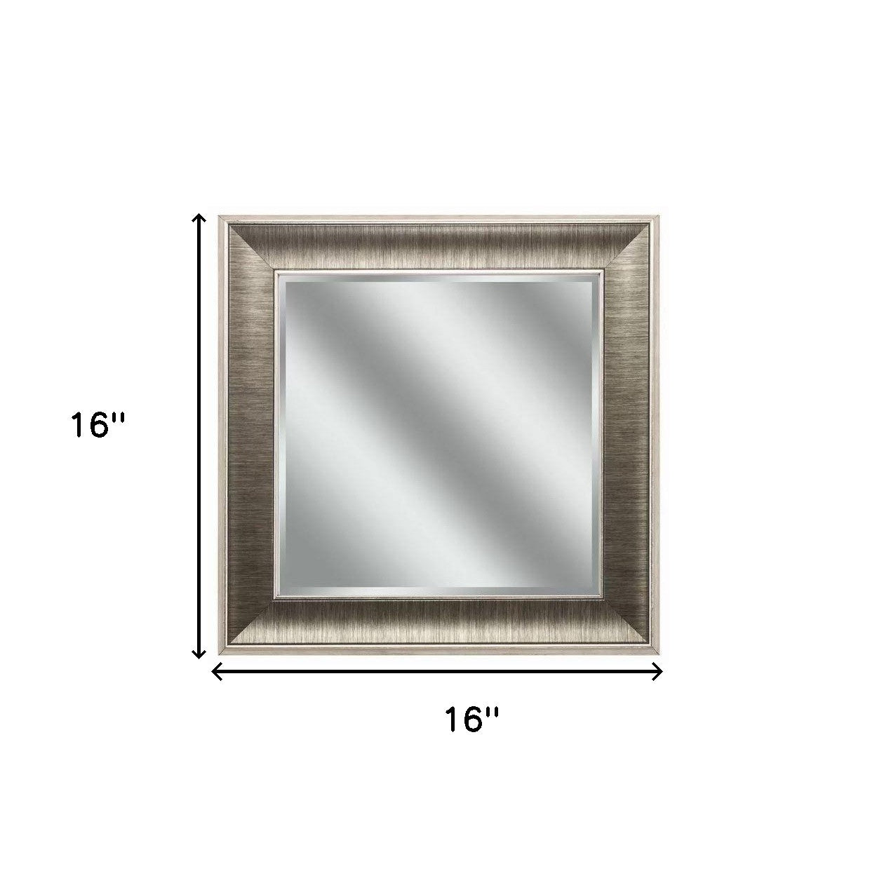 16" Square Wall Mounted Accent Mirror With Frame