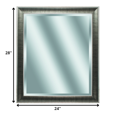 Gunmetal Rectangle Accent Polystyrene Mirror