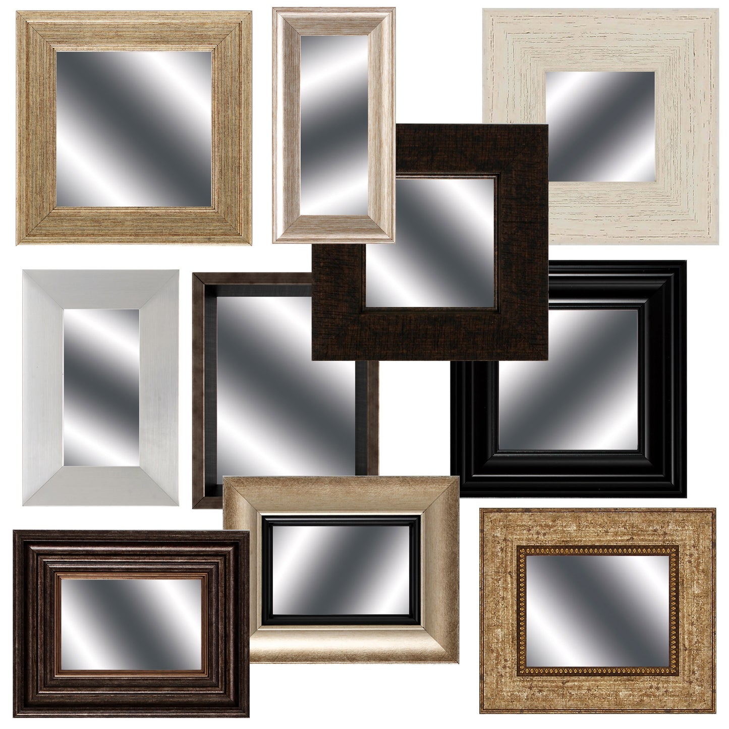Set Of 10 Mismatched Mirrors Wall Art