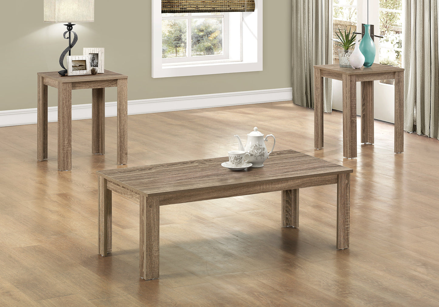 Dark Taupe Table Set - 3Pcs Set