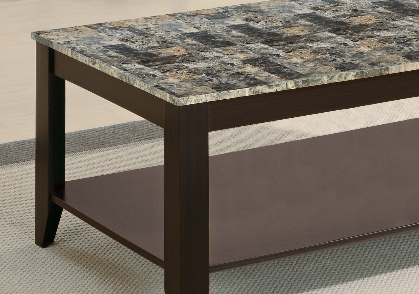 Cappuccino Marble Look Top Table Set 3Pcs Set