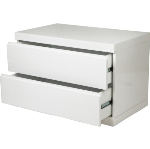 20" White Two Drawers Nightstand