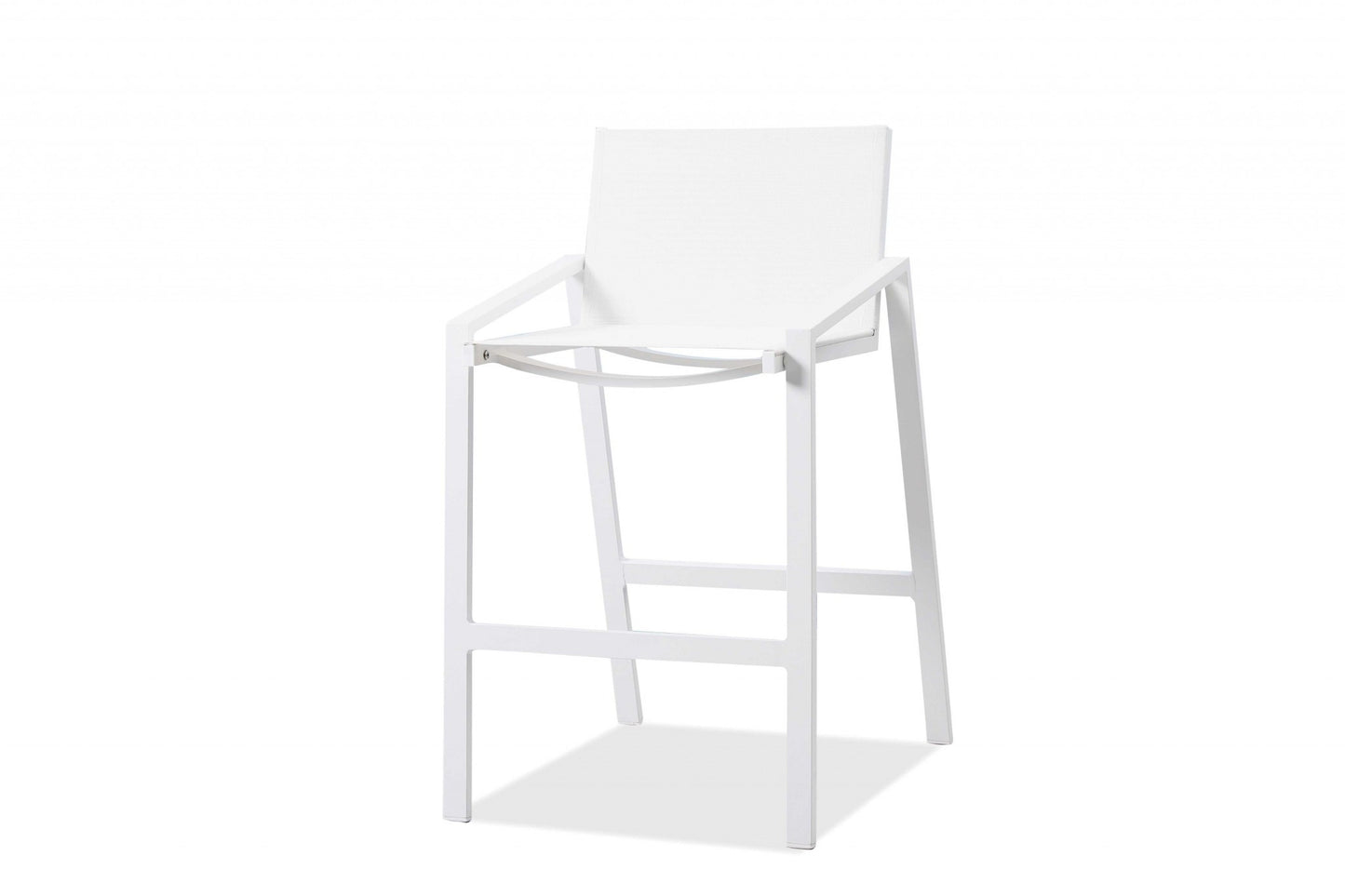 Set Of 2 White Stainless Steel Bar Stools