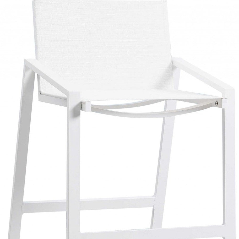 Set Of 2 White Stainless Steel Bar Stools