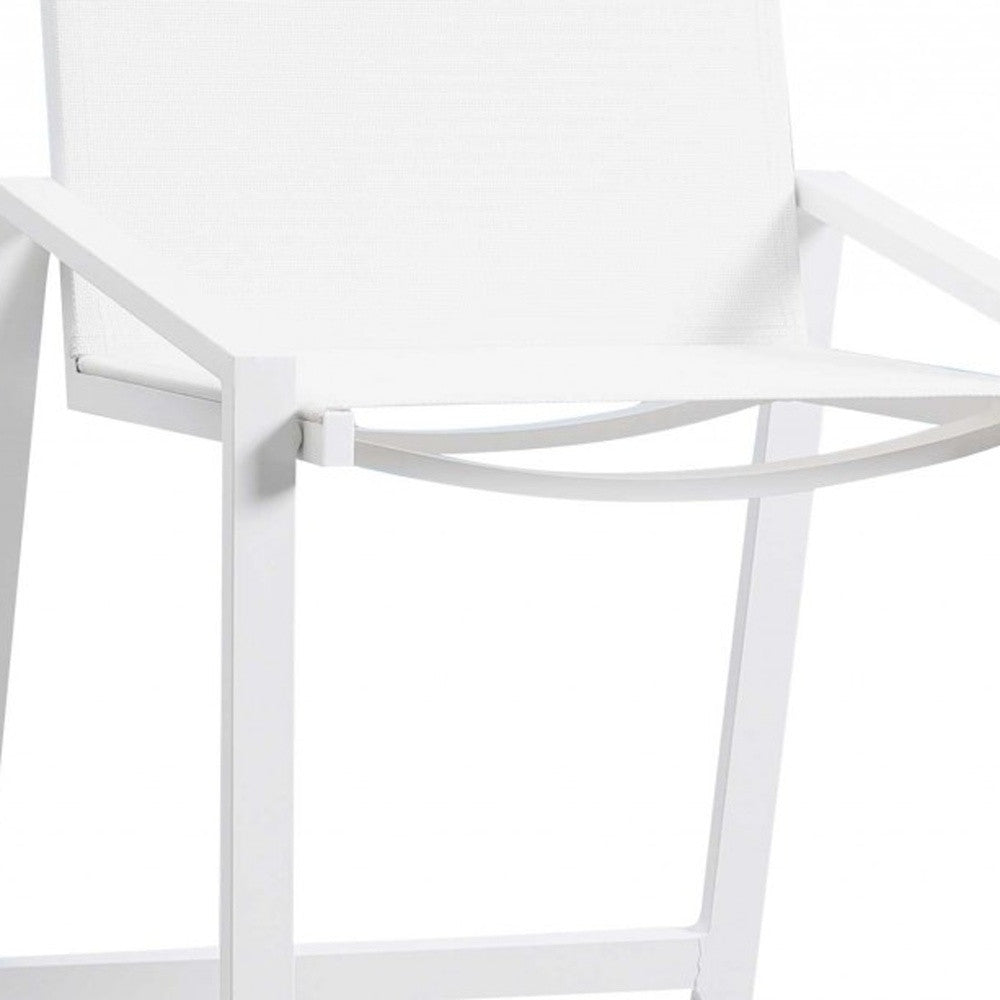 Set Of 2 White Stainless Steel Bar Stools