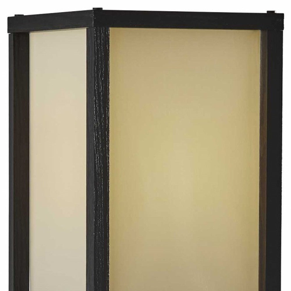 63" Brown Column Floor Lamp With Beige Square Shade