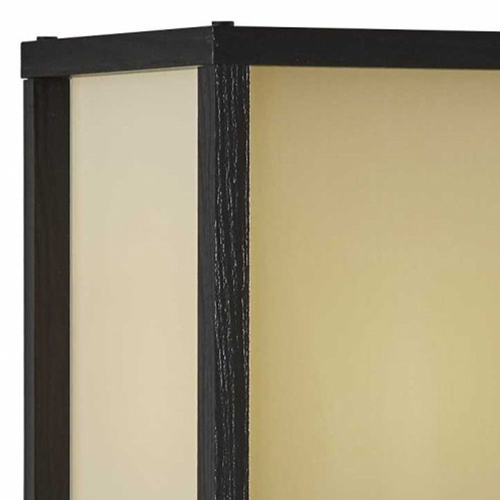 63" Brown Column Floor Lamp With Beige Square Shade