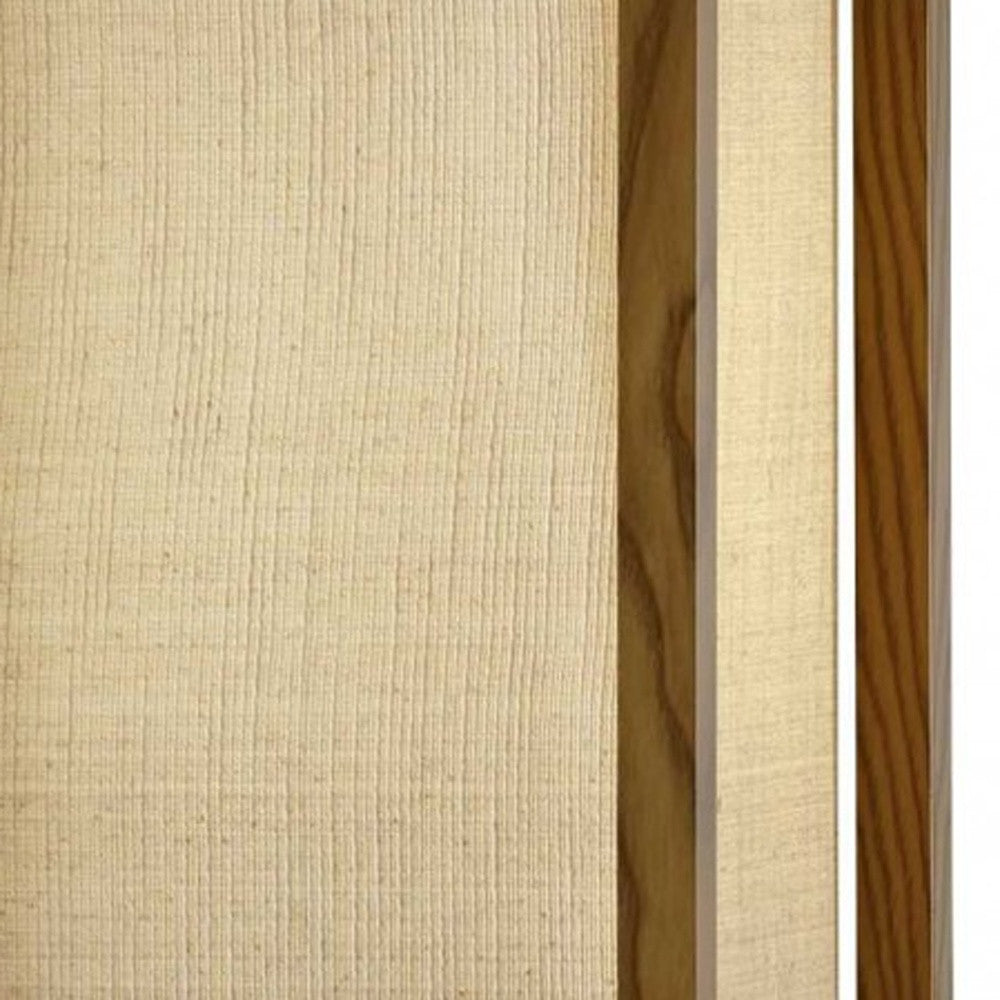 63" Brown Column Floor Lamp With Beige Square Shade