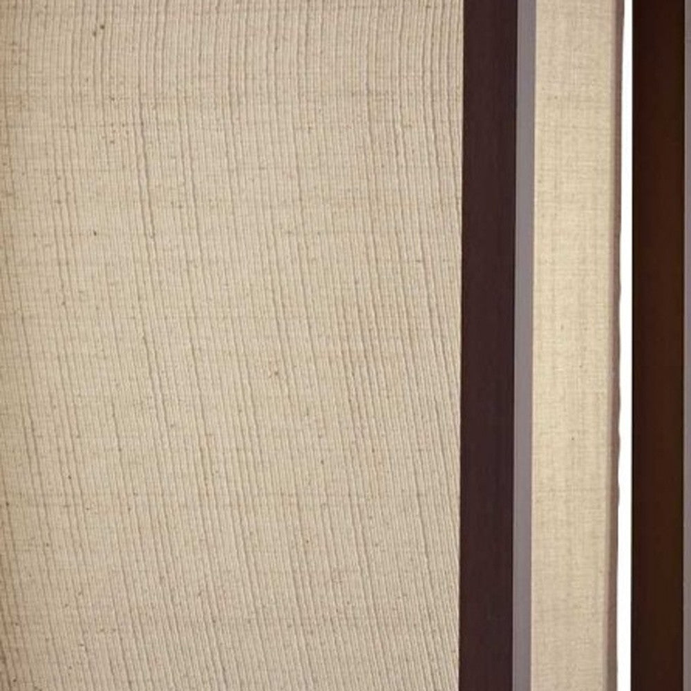 63" Brown Column Floor Lamp With Beige Square Shade