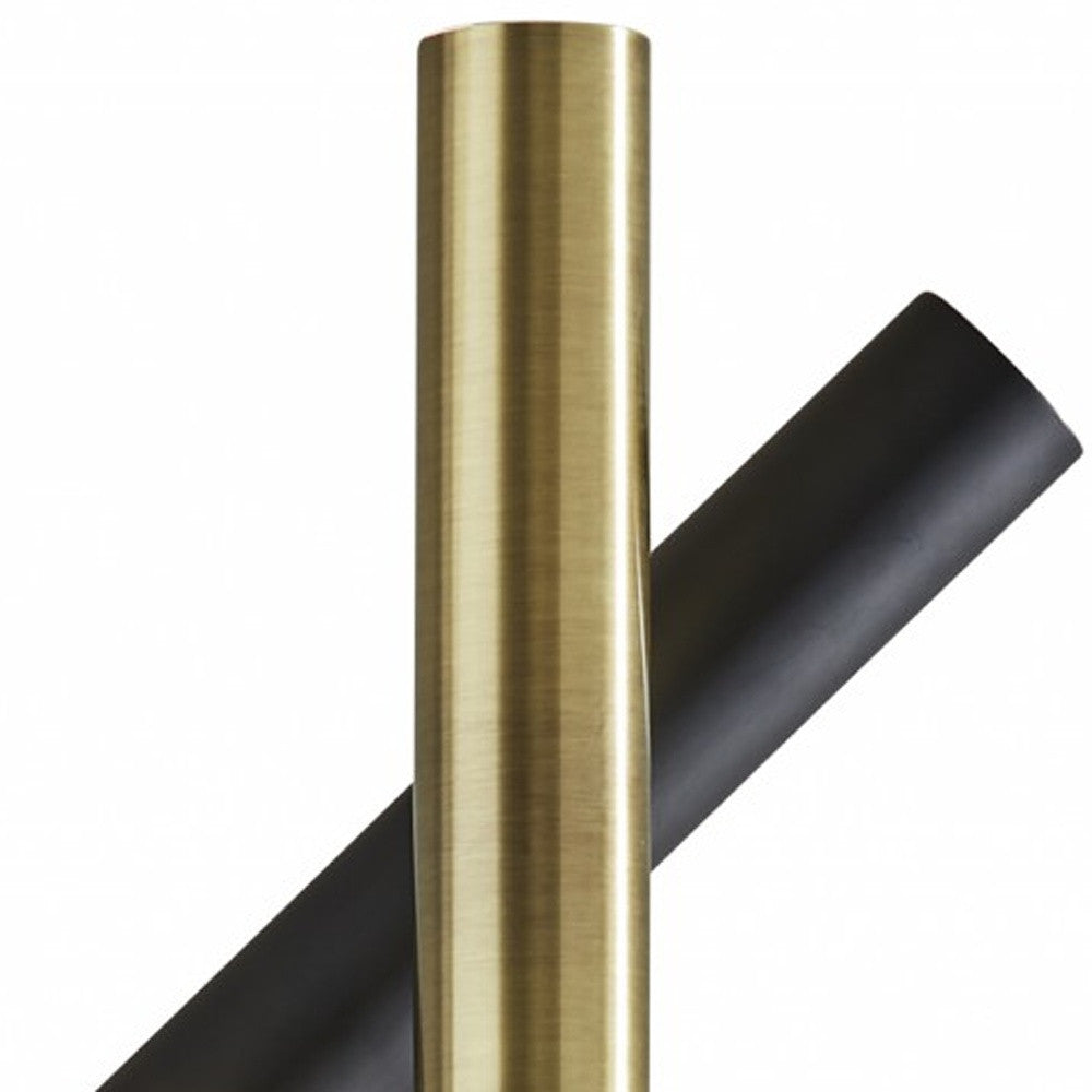13.5" X 13.5" X 68" Black Metal Led Torchiere