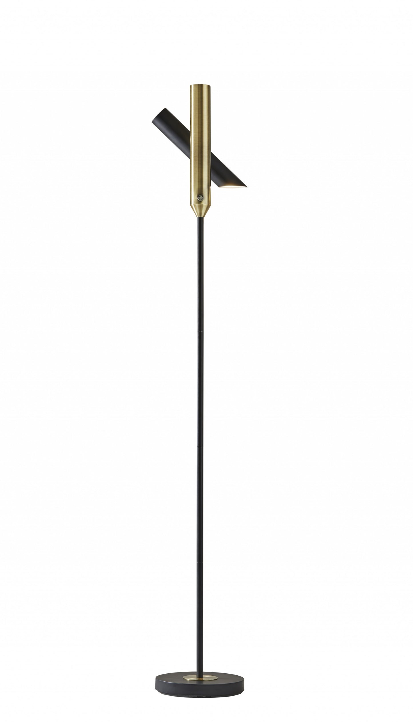13.5" X 13.5" X 68" Black Metal Led Torchiere