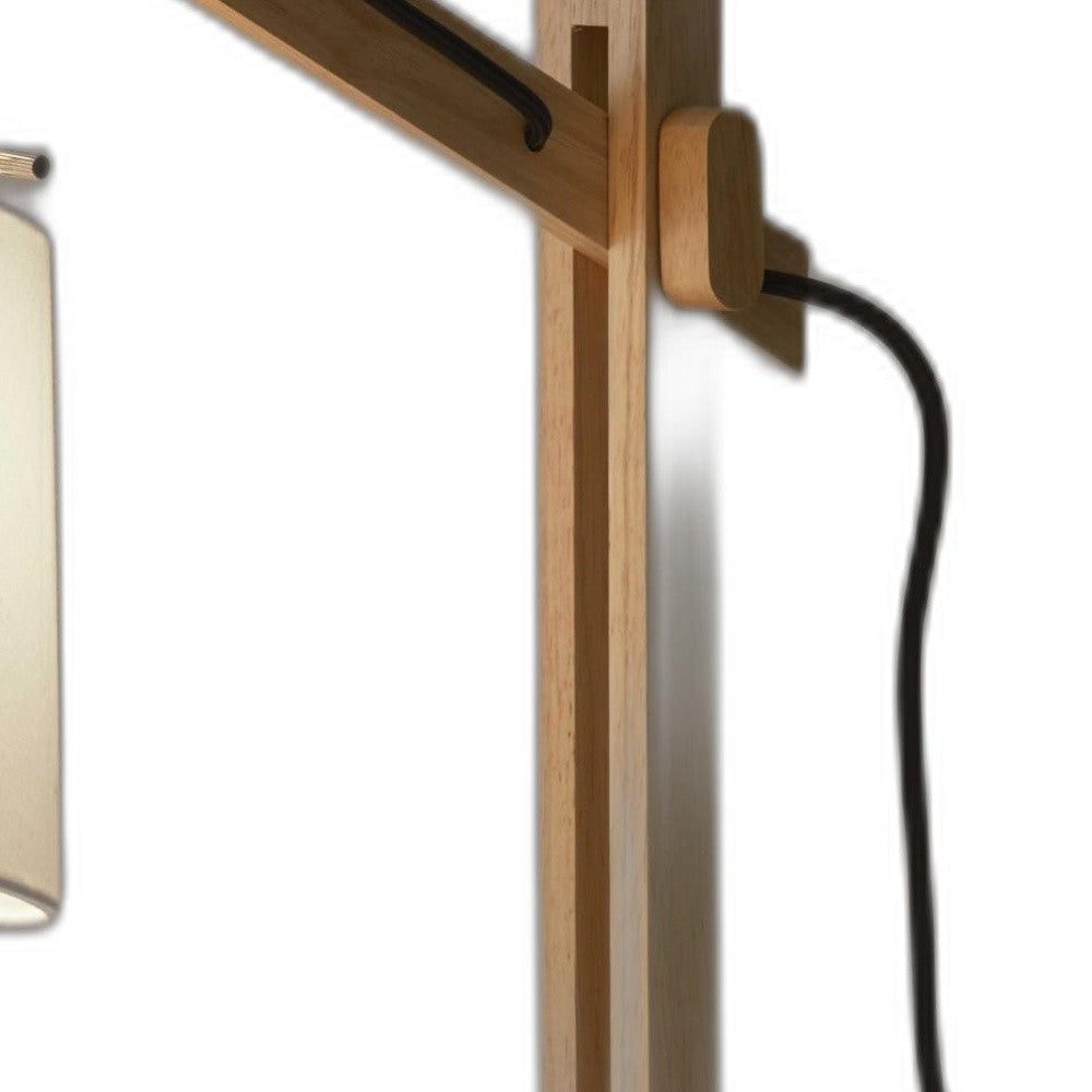 Rustic Hinged Natural Wood Table Lamp