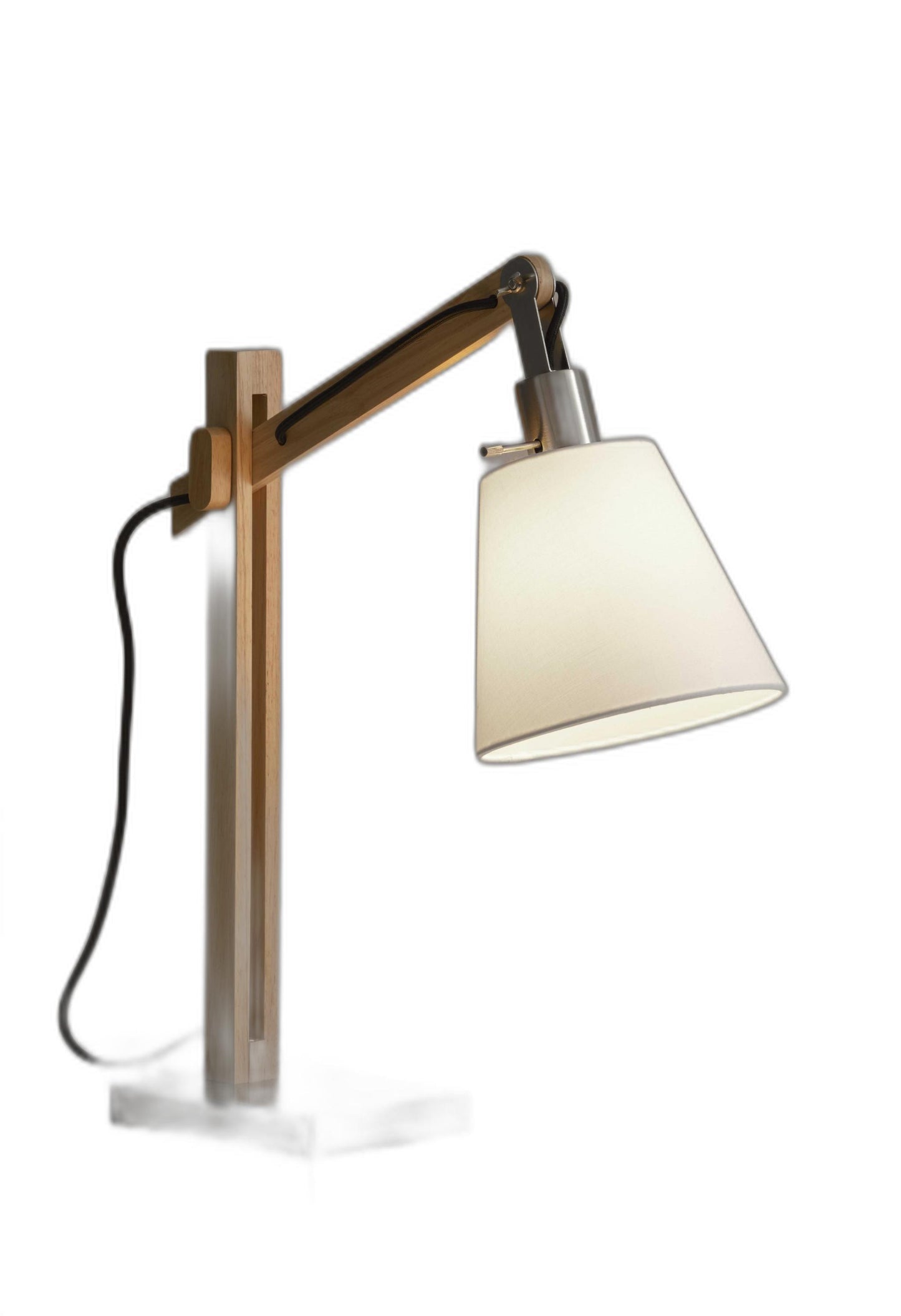 Rustic Hinged Natural Wood Table Lamp
