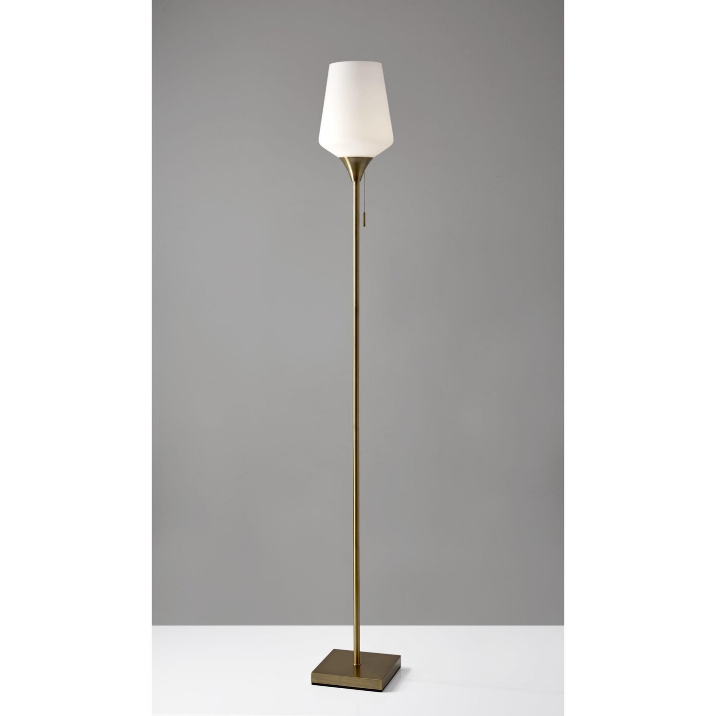 71" Torchiere Floor Lamp With White Bowl Shade