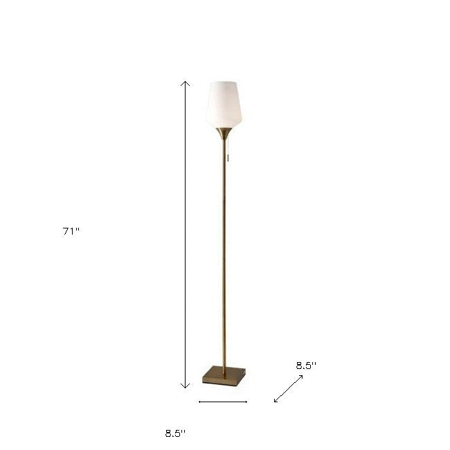 71" Torchiere Floor Lamp With White Bowl Shade