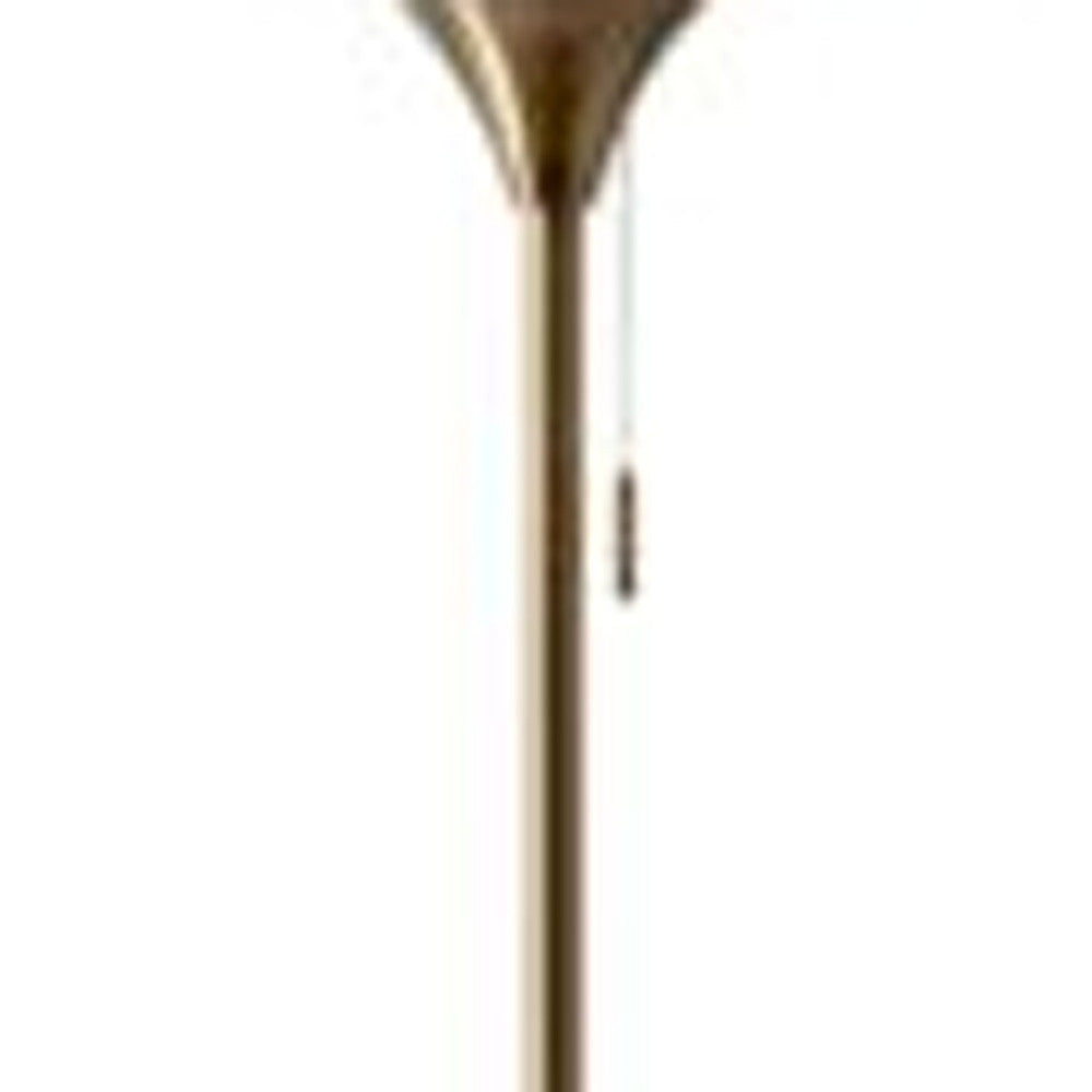 71" Torchiere Floor Lamp With White Bowl Shade