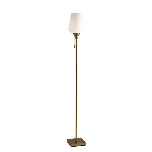 71" Torchiere Floor Lamp With White Bowl Shade