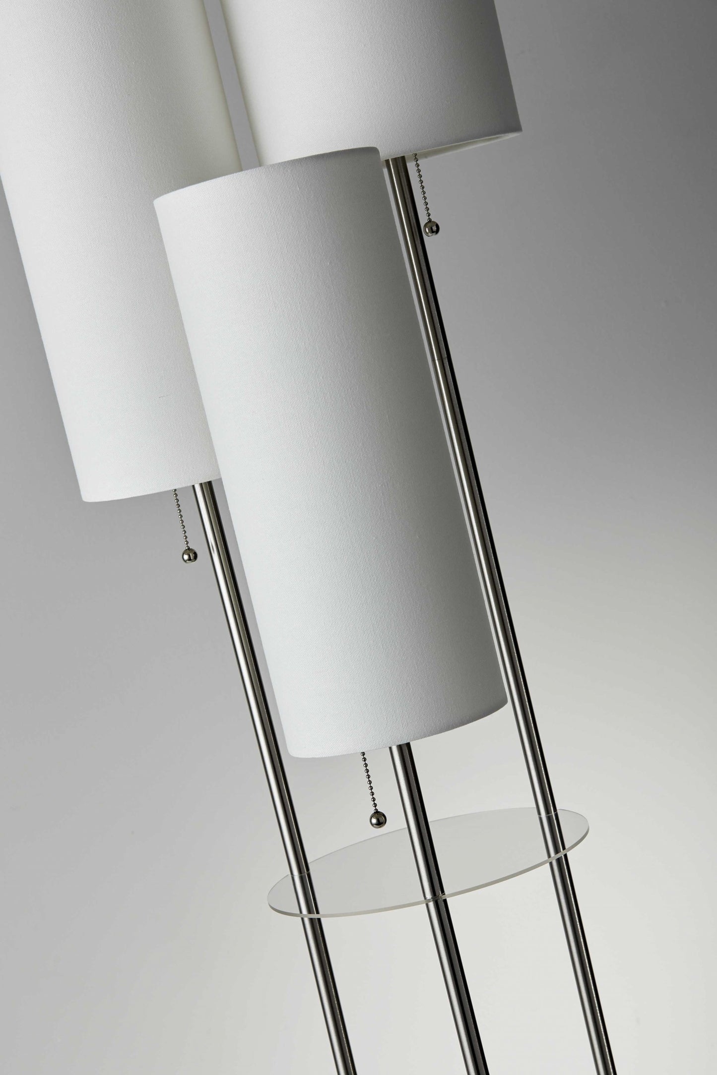 68" Three Light Novelty Floor Lamp with White Drum Shade