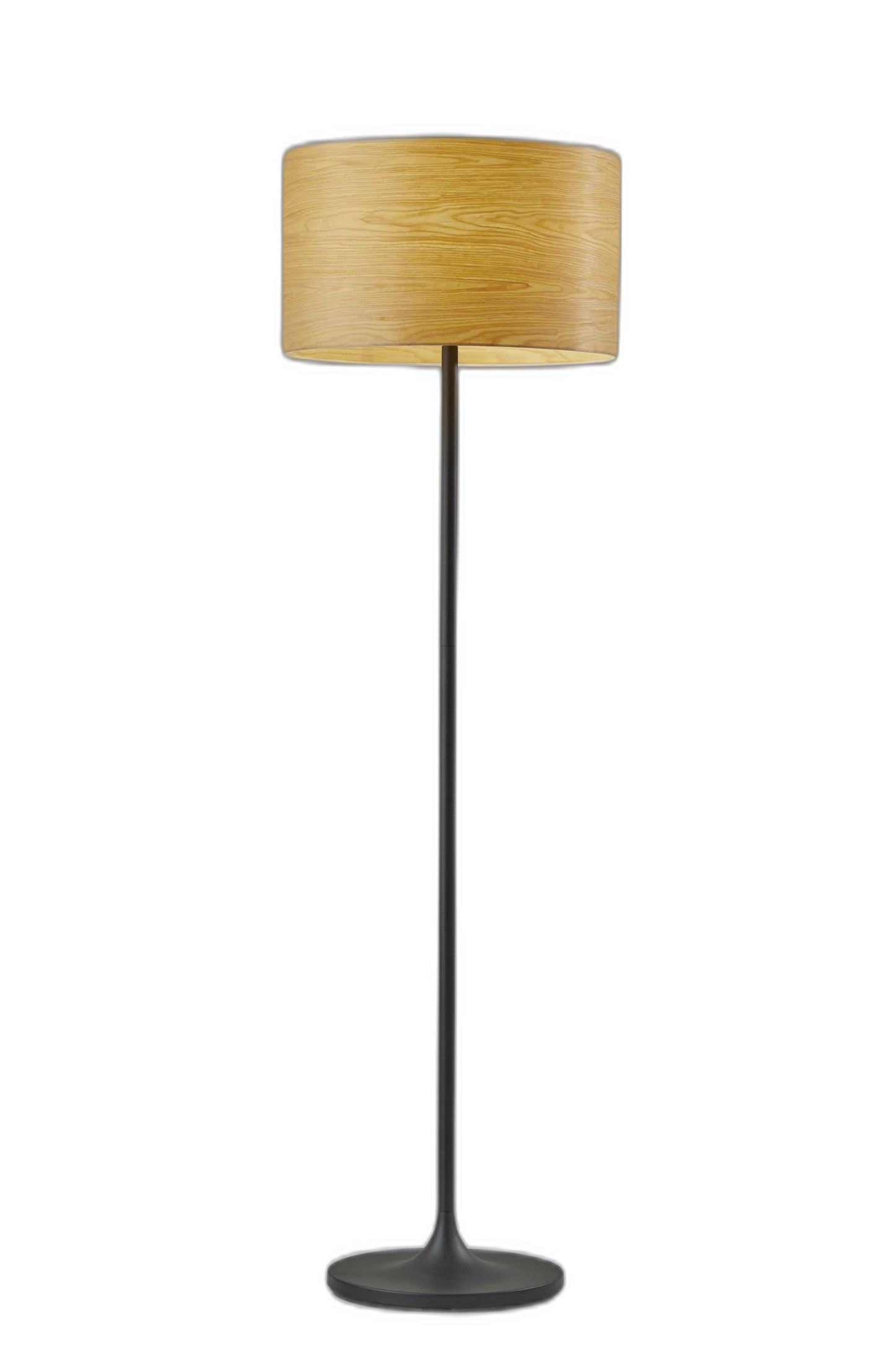 60" White Traditional Shaped Floor Lamp With White Drum Shade