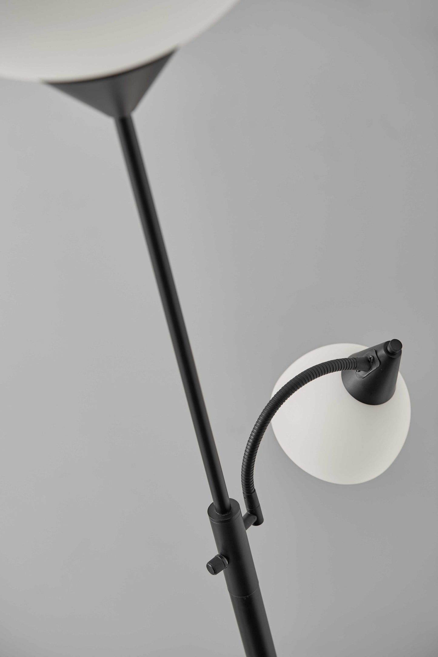 71" Two Light Novelty Floor Lamp With White Bowl Shade