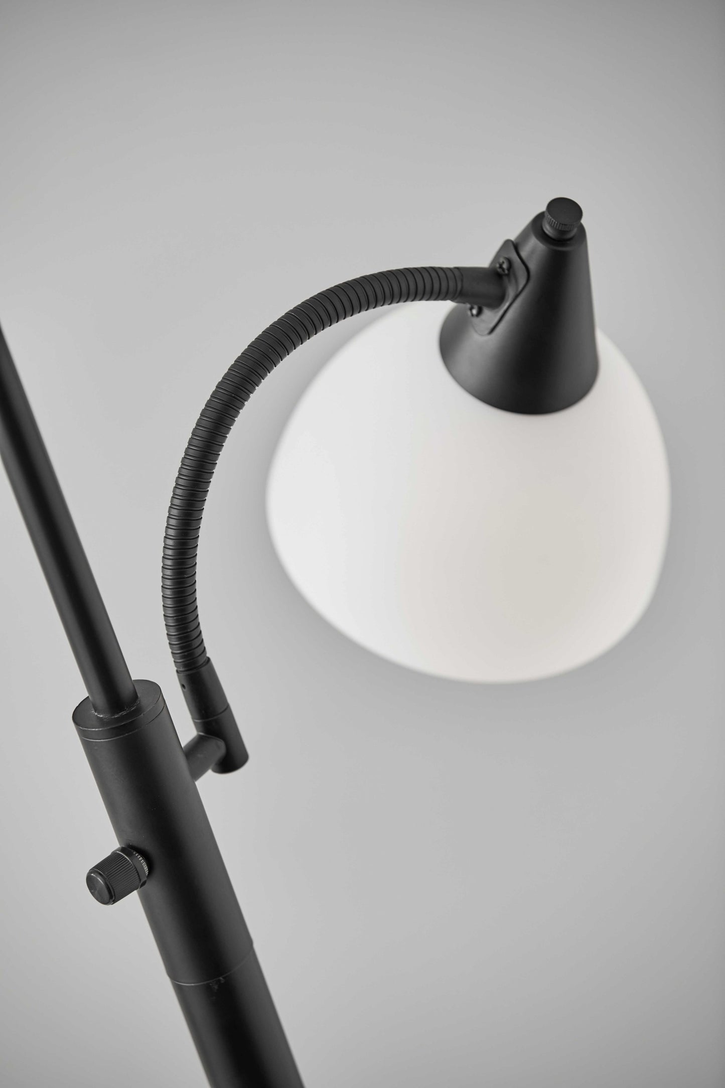 71" Two Light Novelty Floor Lamp With White Bowl Shade