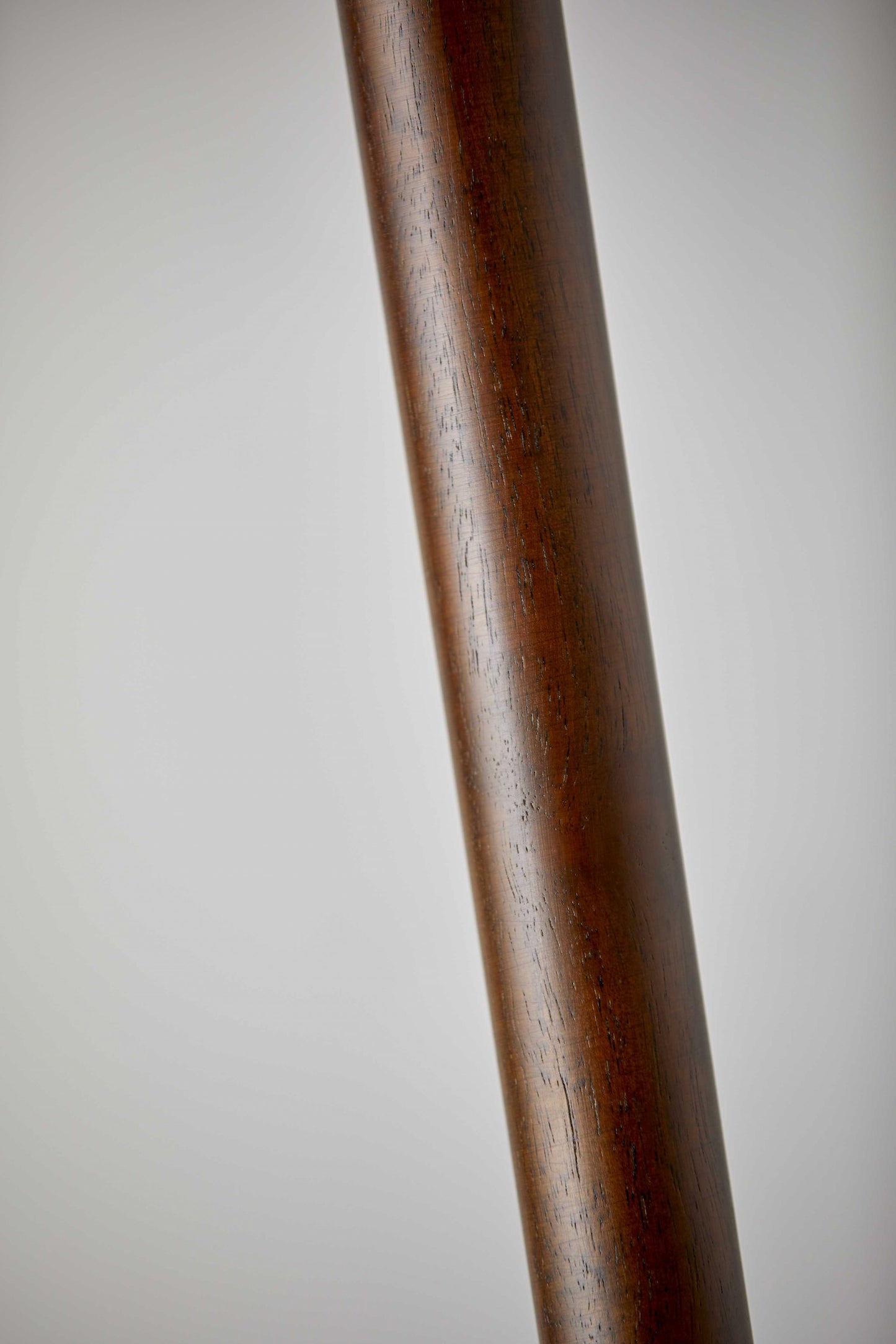 Deco Torchiere In Walnut Wood And Satin Steel Metal