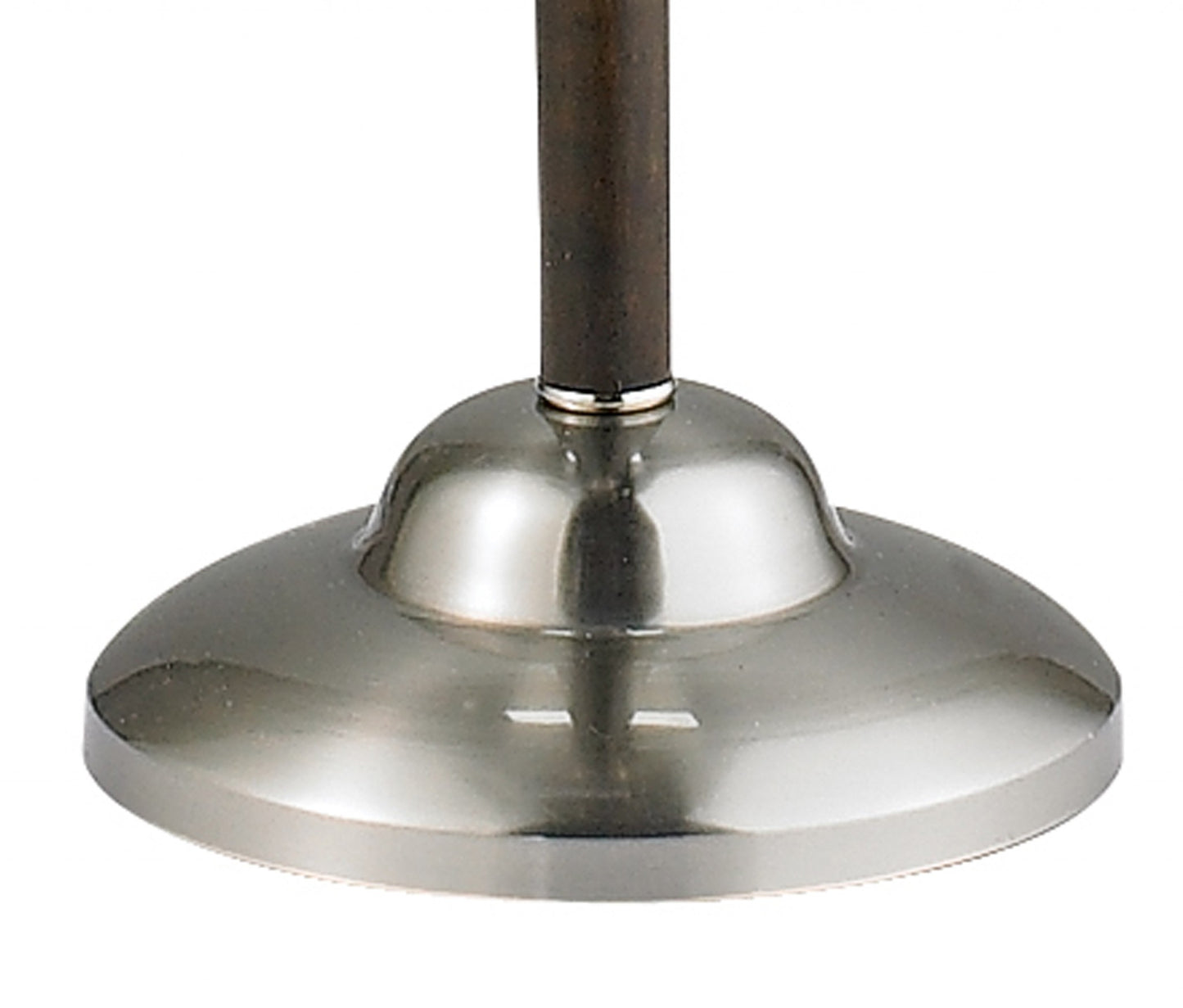 Deco Torchiere In Walnut Wood And Satin Steel Metal