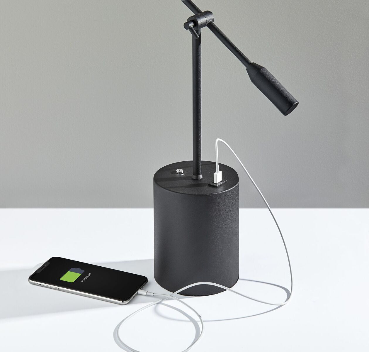 Black Metal Saucer Led Adjustable Desk Lamp